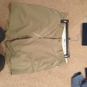 Wellen Shorts Mens 32 Green Chino Drawstring Casual Preppy Performance